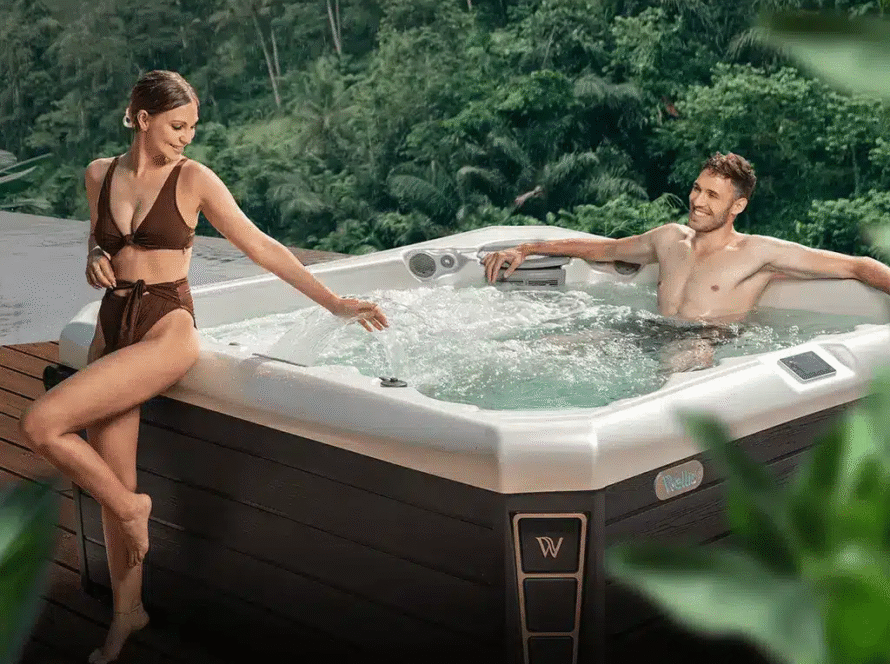 Spas premium europeo con jets ajustables y luces LED para relajación nocturna